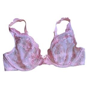 Fredericks Of Hollywood Vintage Pink Lace Underwire Bra 34D